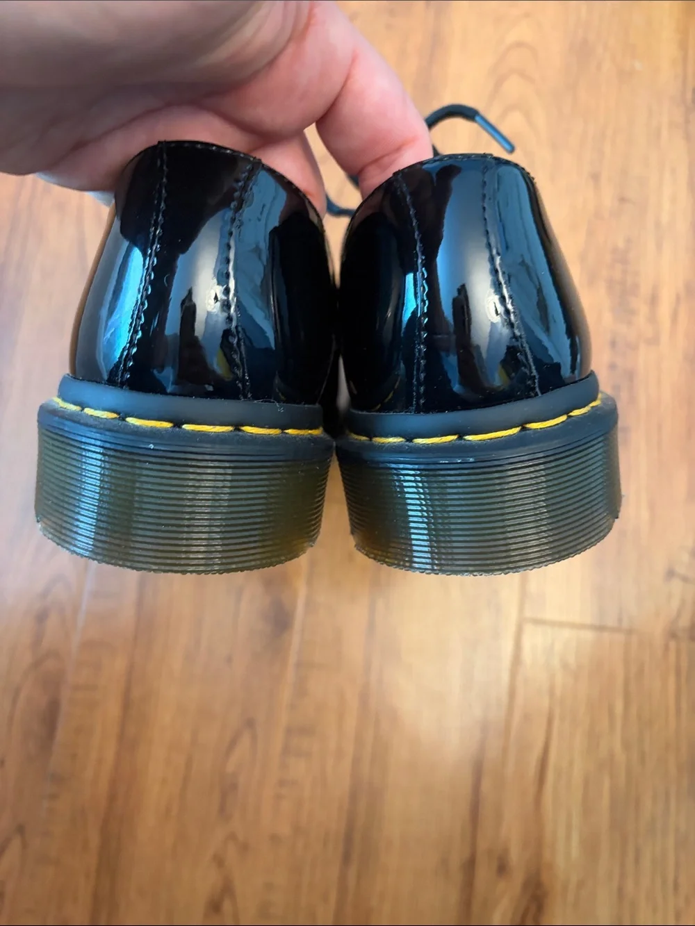 Dr. Martens Ladies Oxfords Black Patent Leather Shoes, size 8